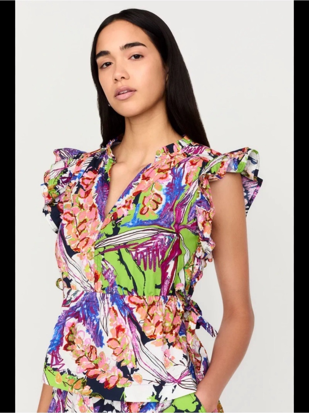 Marie Oliver Olive Top in Babylon Size XS